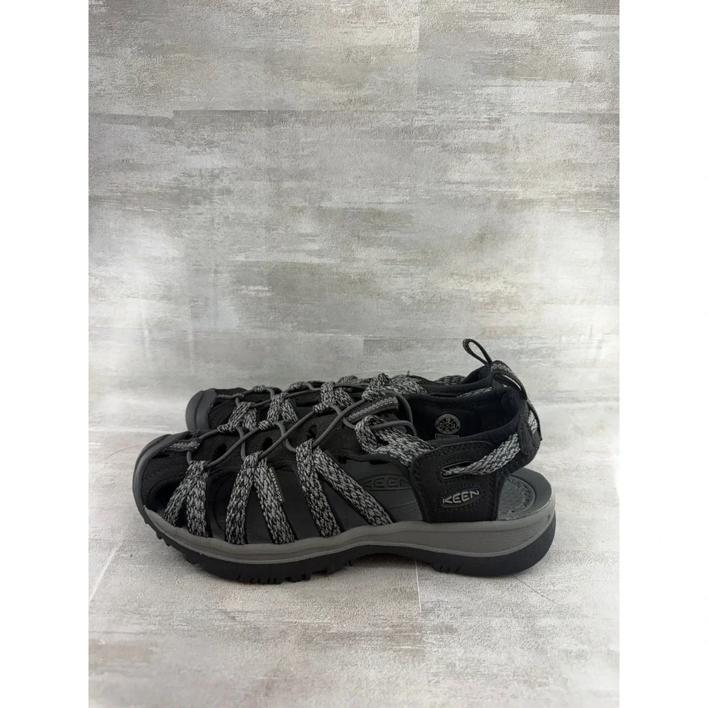 Keen Whisper Sandals Women Sz 10 Black Neutral Gray Waterproof Hiking 1028815